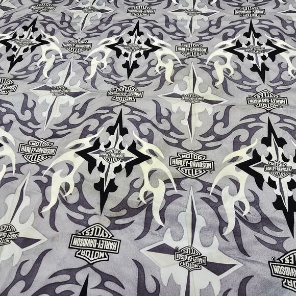 Vintage Silk Harley-Davidson Grey Scale Scarf - Picture 3 of 7